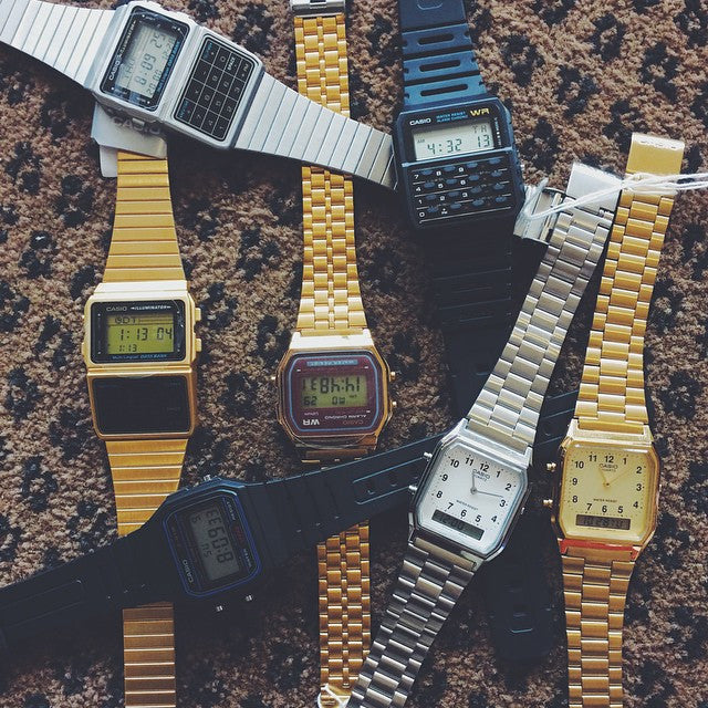 Casio vintage calculator watch on sale gold