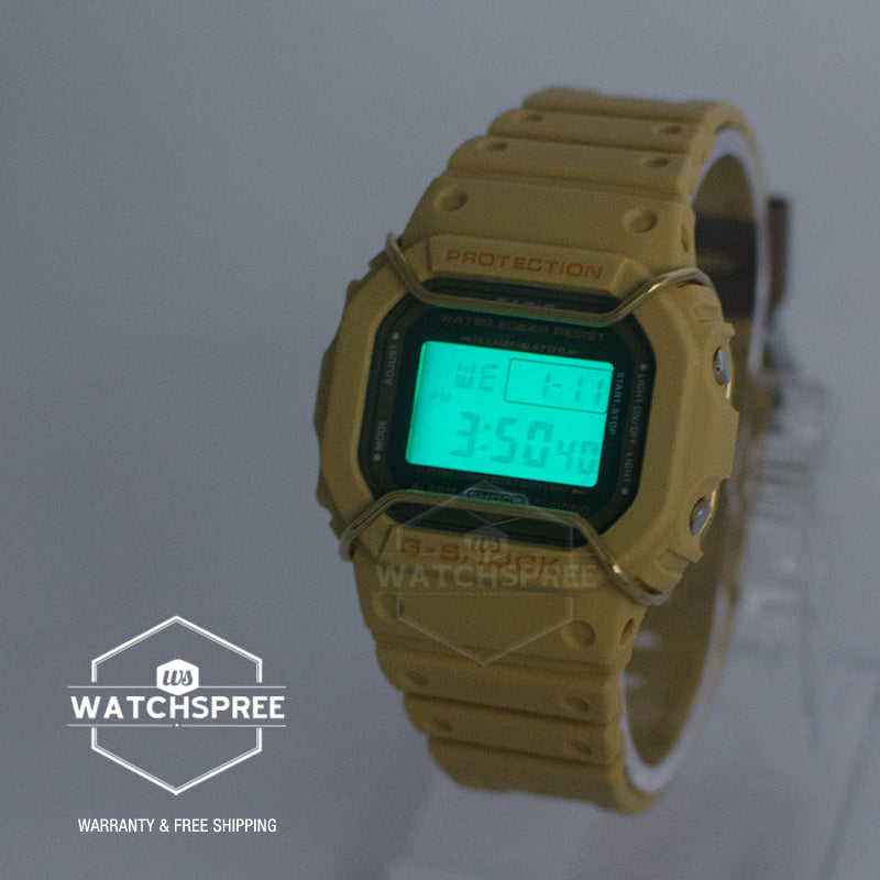 Casio G Shock Dw 5600 Lineup Tone On Tone Series Sand Brown Resin Band Watch Dw5600pt 5d Dw 5804