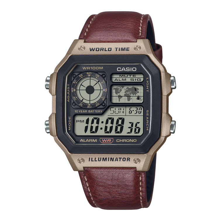 Casio Digital Leather Band Watch AE1200WHL-5A AE-1200WHL-5A