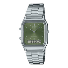 Load image into Gallery viewer, Casio Analog-Digital Vintage Style Dual Time Stainless Steel Band Watch AQ230A-3A AQ-230A-3A
