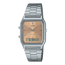 Load image into Gallery viewer, Casio Analog-Digital Vintage Style Dual Time Stainless Steel Band Watch AQ230A-4A AQ-230A-4A
