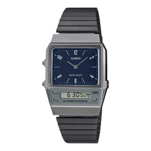 Load image into Gallery viewer, Casio Vintage Style Analog-Digital Dual Time Grey Ion Plated Stainless Steel Band Watch AQ800EB-2A AQ-800EB-2A
