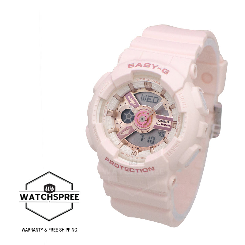 Casio Baby-G BA-110 Lineup Aqua Planet Collaboration Model Bio-Based Pink Resin Band Watch BA110AQ-4A BA-110AQ-4A