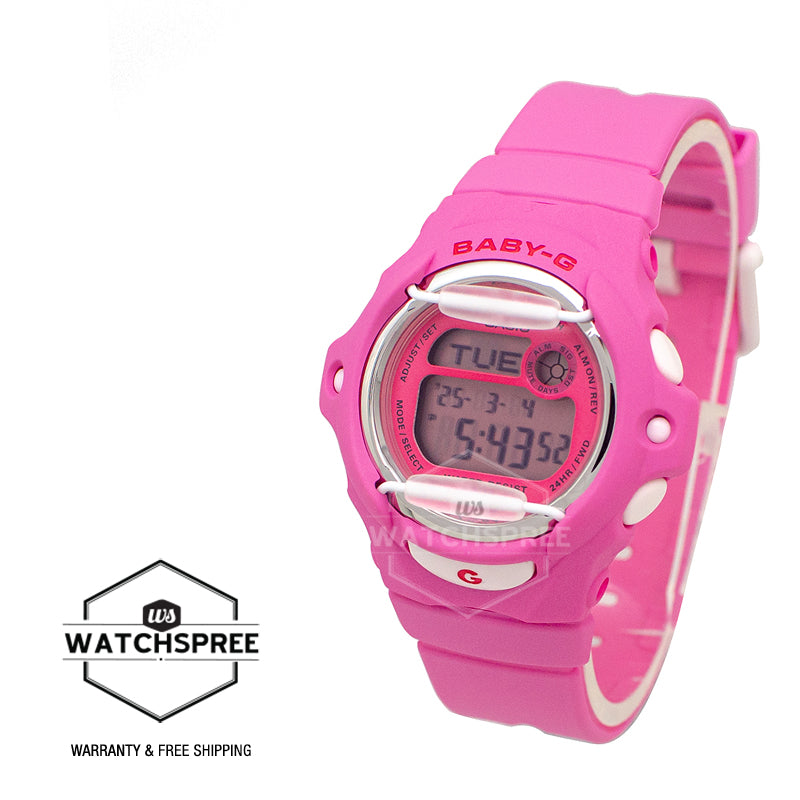 Casio Baby-G BG-169 Lineup Cherry Red Accents Pink Resin Band Watch BG169CH-4D BG-169CH-4D BG-169CH-4