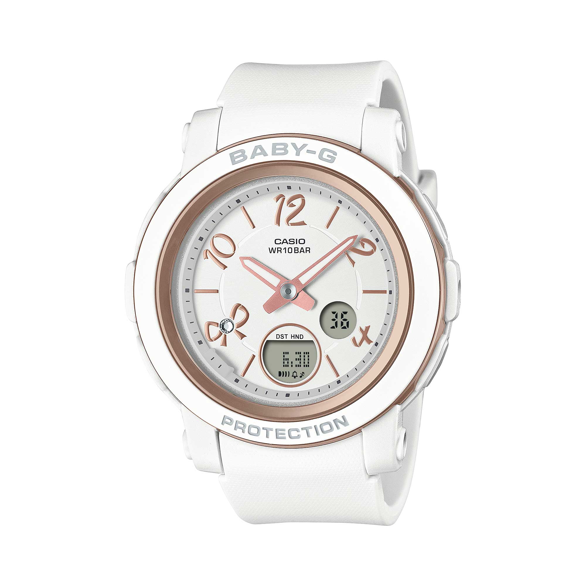 Casio Baby-G BGA-290 Lineup Ribbon Design White Resin Band Watch BGA290RA-7A BGA-290RA-7A