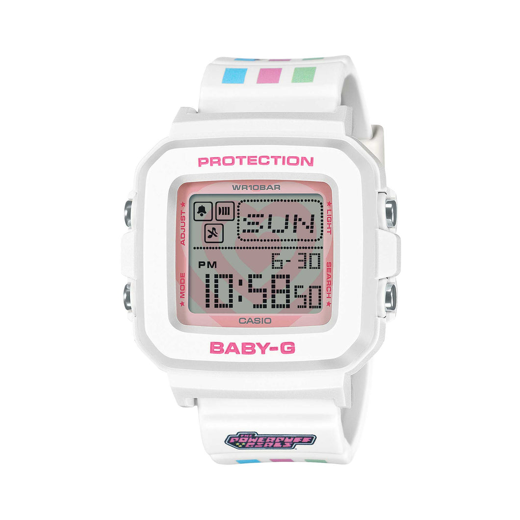 Casio Baby-G BGD-10 Lineup BABY-G?PLUS THE POWERPUFF GIRLS Collaboration Model White Resin Band Watch + Silicone Holder with Strap BGD10KPP-7D BGD-10KPP-7D BGD-10KPP-7