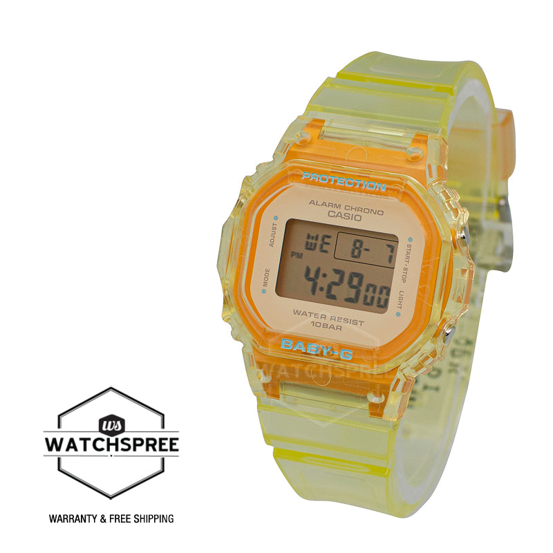 Casio Baby-G BGD-565 Lineup Translucent Yellow Resin Band Watch BGD565SJ-9D BGD-565SJ-9D BGD-565SJ-9