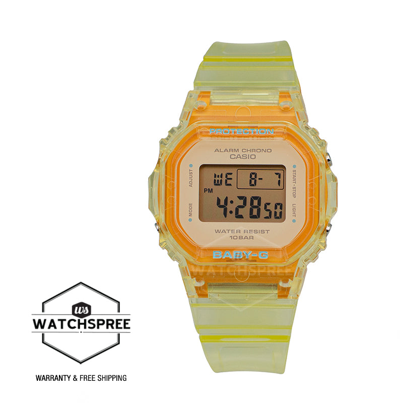 Casio Baby-G BGD-565 Lineup Translucent Yellow Resin Band Watch BGD565SJ-9D BGD-565SJ-9D BGD-565SJ-9