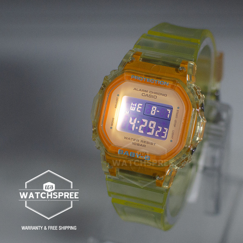 Casio Baby-G BGD-565 Lineup Translucent Yellow Resin Band Watch BGD565SJ-9D BGD-565SJ-9D BGD-565SJ-9