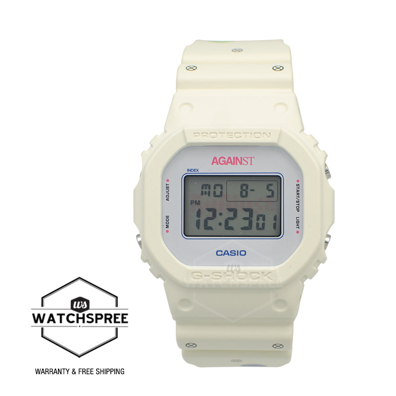 Casio G-Shock DW-5600 Lineup AGAINST Collaboration Model Off-White Resin Band Watch DW5600AL24-7D DW-5600AL24-7D DW-5600AL24-7