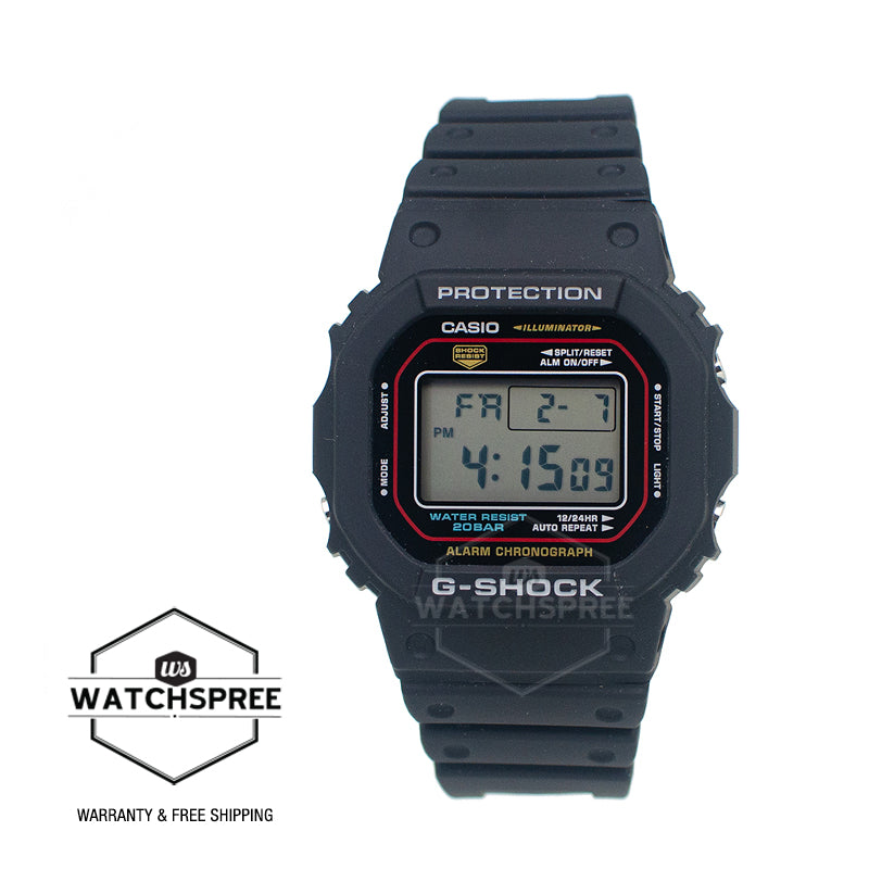 Casio G-Shock DW-5600 Lineup Iconic Styles Model Bio-Based Black Resin Band Watch DW5600RL-1D DW-5600RL-1D DW-5600RL-1