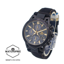 Load image into Gallery viewer, Casio Edifice SOSPENSIONE 50th Anniversary Limited Model Zero to One Series Solar Black Alcantara Material Band Watch EFSS640ZE-1A EFS-S640ZE-1A
