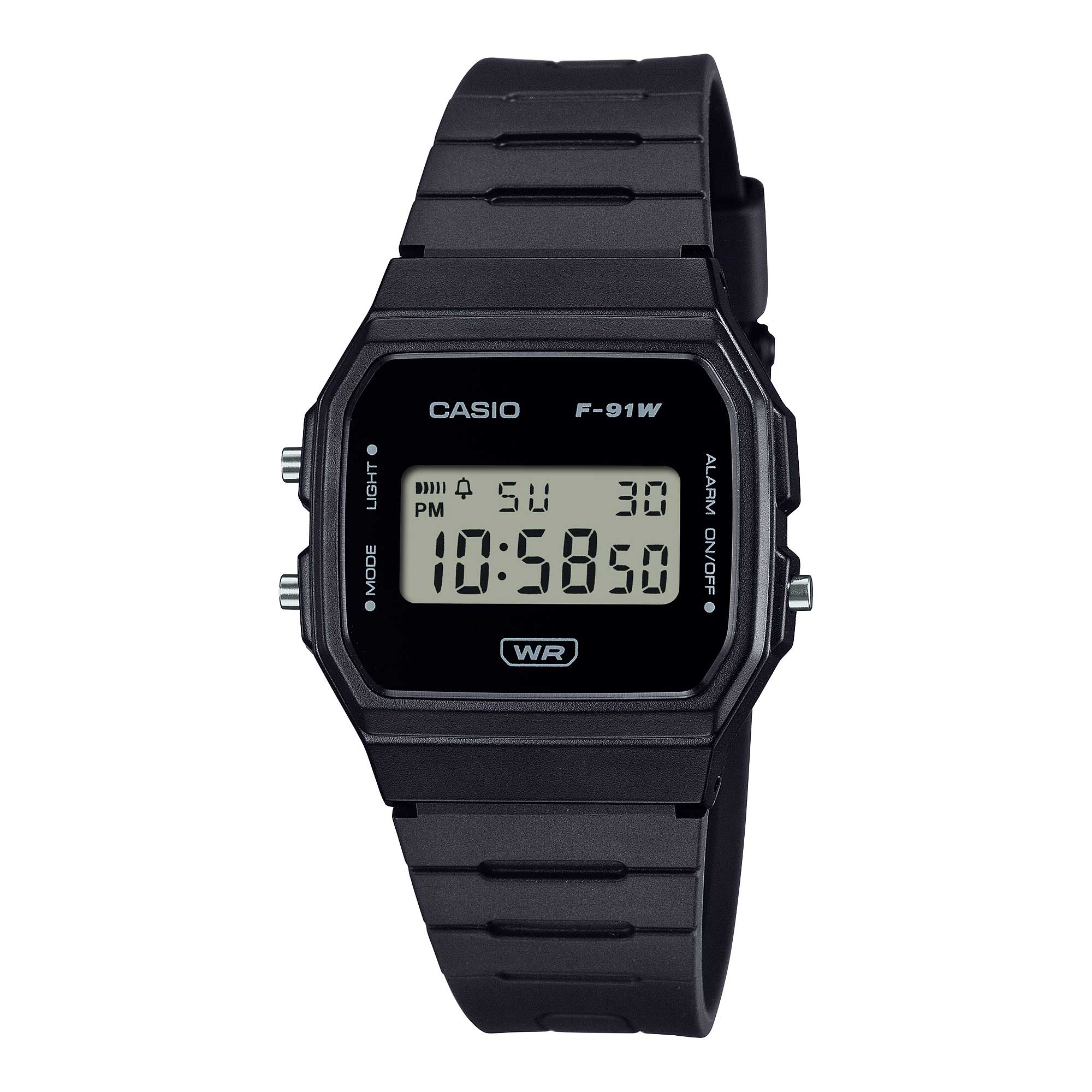 Casio Digital Pop Series Bio-Based Black Resin Band Watch F91WB-1A F-91WB-1A