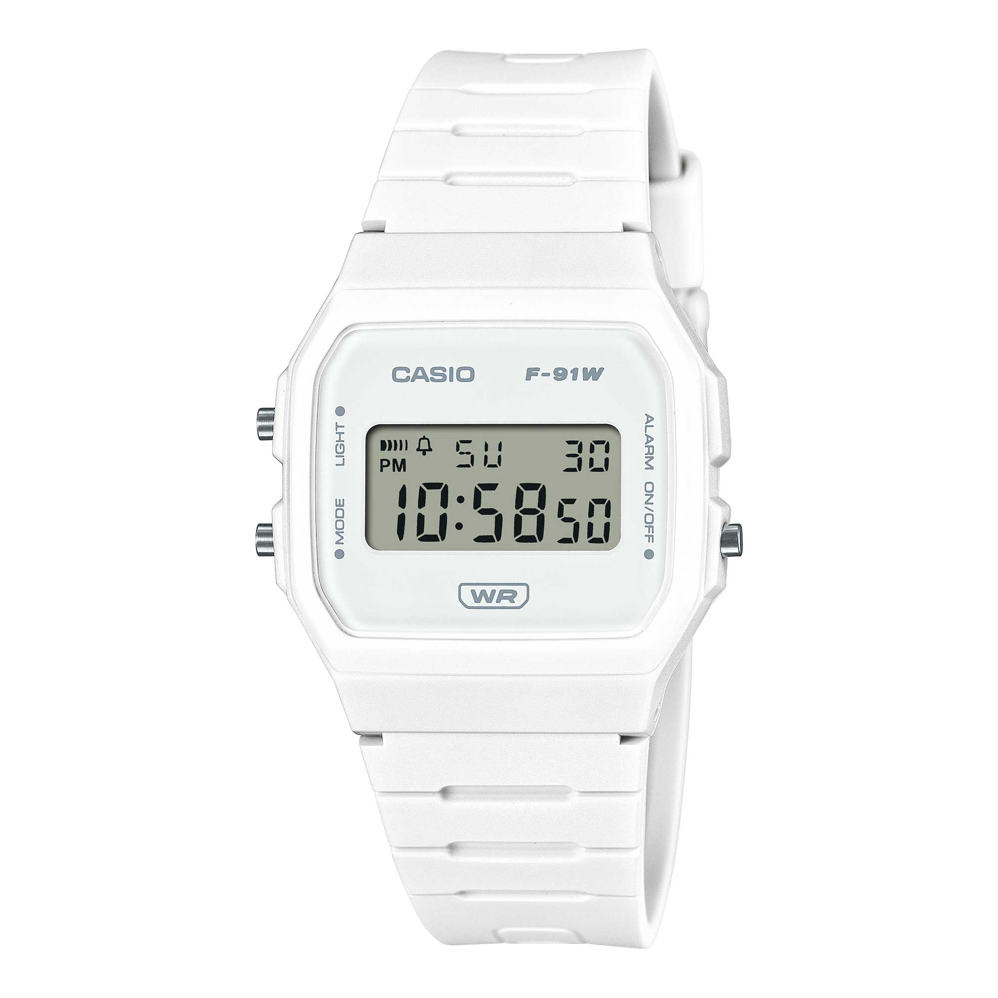 Casio Digital Pop Series Bio-Based White Resin Band Watch F91WB-7A F-91WB-7A