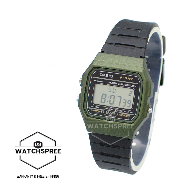 Casio Standard Digital Black Resin Band Watch F91WM-3A F-91WM-3A