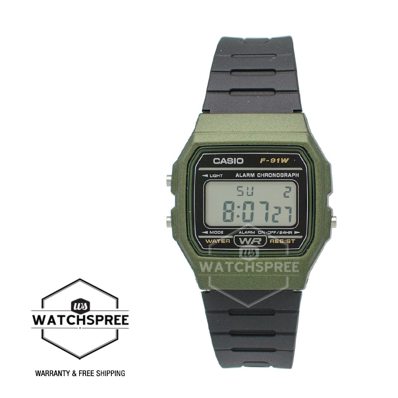 Casio Standard Digital Black Resin Band Watch F91WM-3A F-91WM-3A