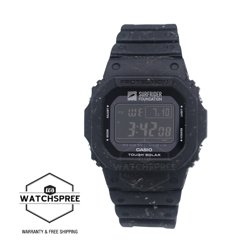 Casio G-Shock G-5600 Lineup SURFRIDER FOUNDATION Collaboration Model Tough Solar Black Resin Band Watch G5600SRF-1D G-5600SRF-1D G-5600SRF-1