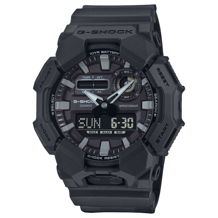 Casio G-Shock GA-010 Lineup Carbon Core Guard Structure Bio-Based Black Resin Band Watch GA010-1A1 GA-010-1A1