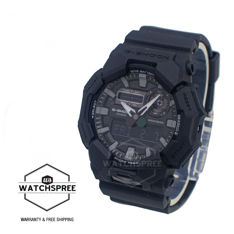 Casio G-Shock GA-010 Lineup Carbon Core Guard Structure Bio-Based Black Resin Band Watch GA010-1A1 GA-010-1A1