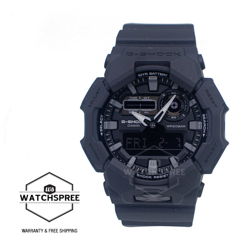 Casio G-Shock GA-010 Lineup Carbon Core Guard Structure Bio-Based Black Resin Band Watch GA010-1A1 GA-010-1A1