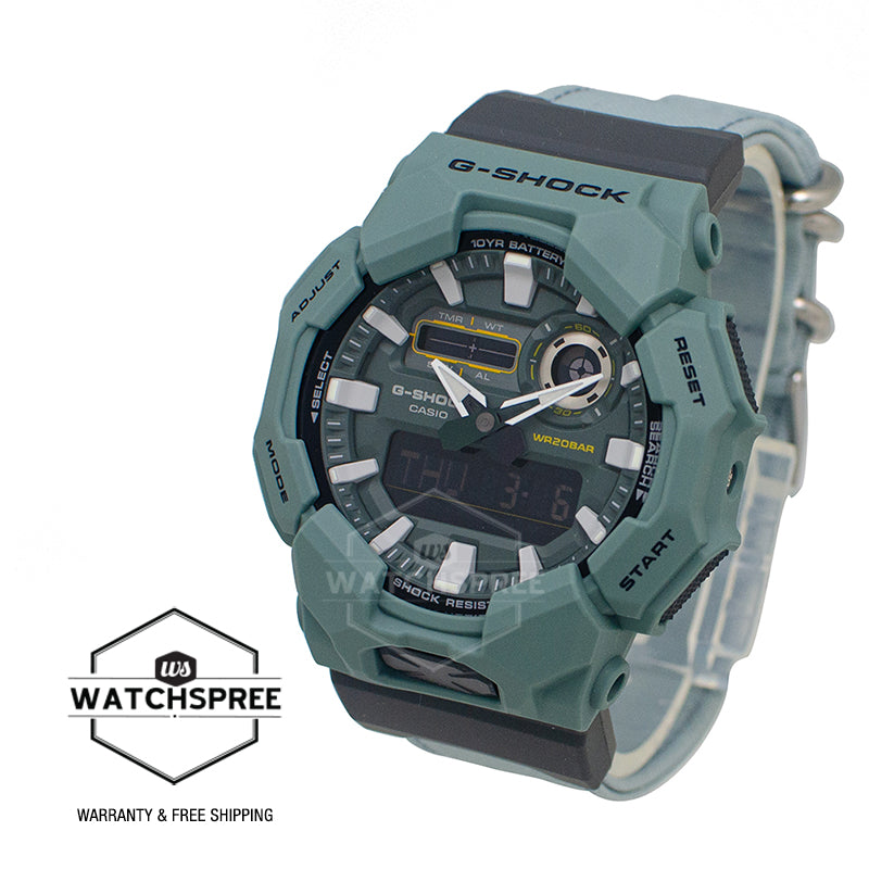 Casio G-Shock GA-010 Lineup Carbon Core Guard Structure CORDURA© Turquoise Cloth Band Watch GA010CE-2A GA-010CE-2A