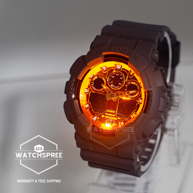 Casio G-Shock GA-100 Lineup Flame Inside Series Watch GA100FL-8A GA-100FL-8A