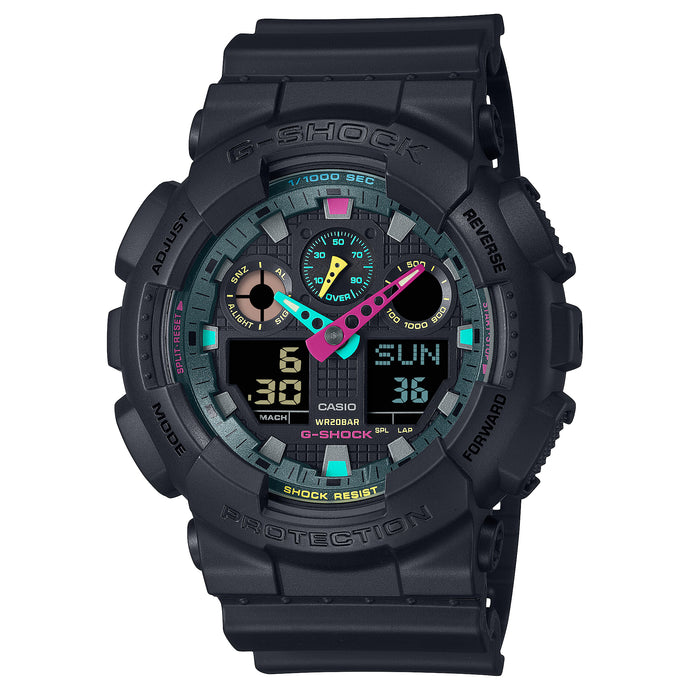 Casio G-Shock GA-100 Lineup Multi Fluorescent Accents Series Watch GA100MF-1A GA-100MF-1A