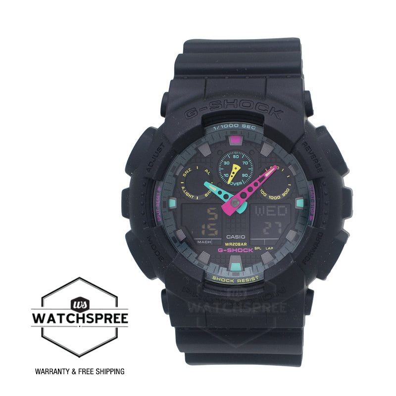 Casio G-Shock GA-100 Lineup Multi Fluorescent Accents Series Watch GA100MF-1A GA-100MF-1A