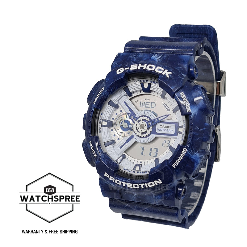 Casio G-Shock GA-110 Lineup Blue Resin Band Watch GA110BWP-2A GA-110BWP-2A