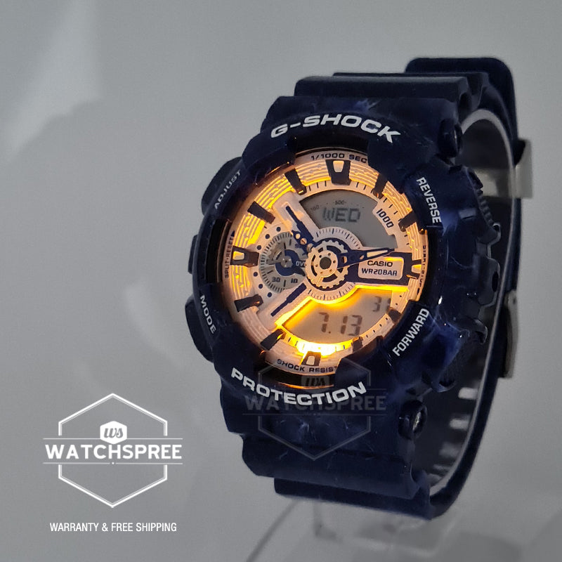 Casio G-Shock GA-110 Lineup Blue Resin Band Watch GA110BWP-2A GA-110BWP-2A