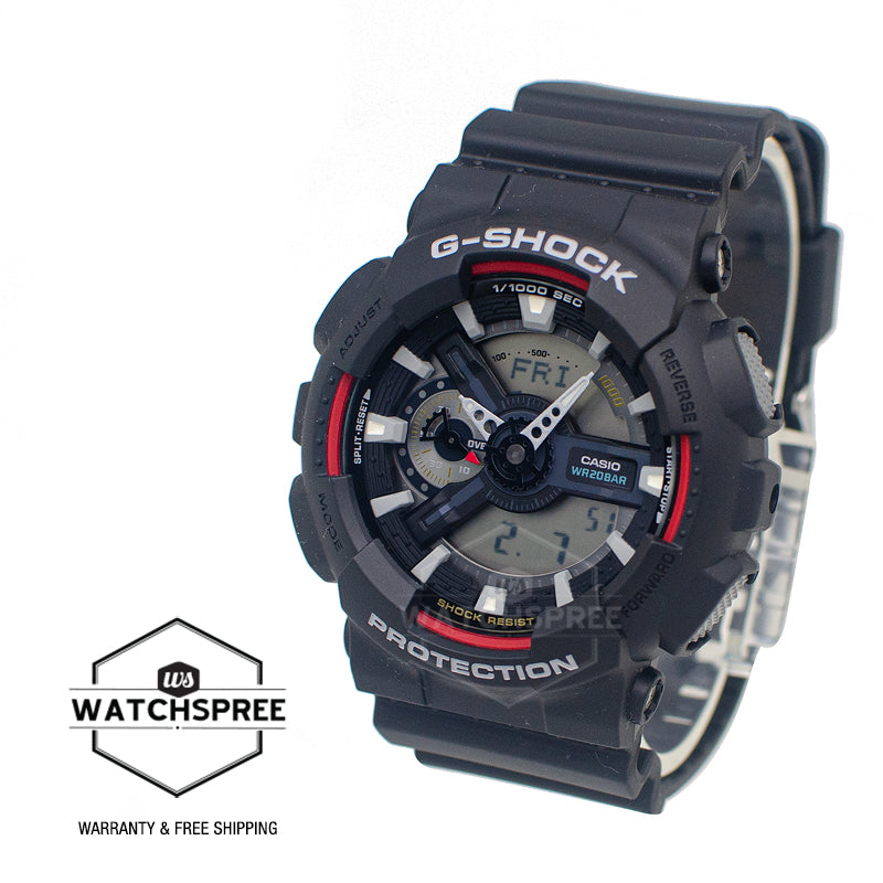 Casio G-Shock GA-110 Lineup Iconic Styles Model Bio-Based Black Resin Band Watch GA110RL-1A GA-110RL-1A