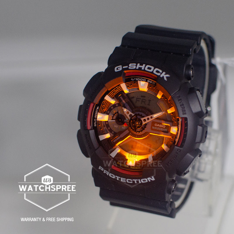 Casio G-Shock GA-110 Lineup Iconic Styles Model Bio-Based Black Resin Band Watch GA110RL-1A GA-110RL-1A