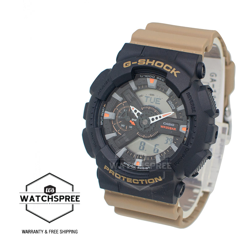 Casio G-Shock GA-110 Lineup Two-Tone Utility Series Beige Resin Band Watch GA110TU-1A5 GA-110TU-1A5