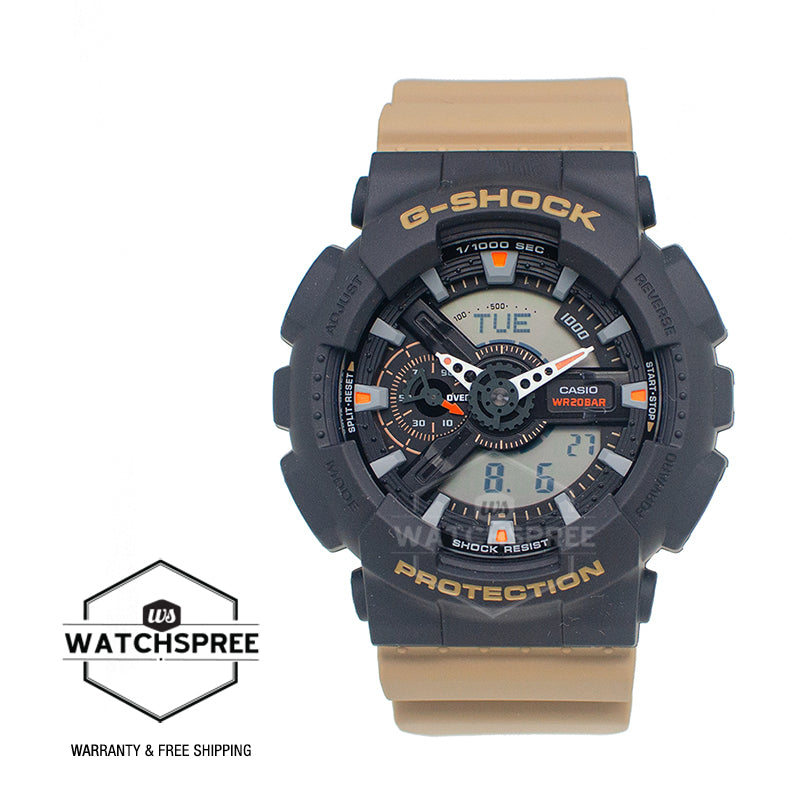 Casio G-Shock GA-110 Lineup Two-Tone Utility Series Beige Resin Band Watch GA110TU-1A5 GA-110TU-1A5