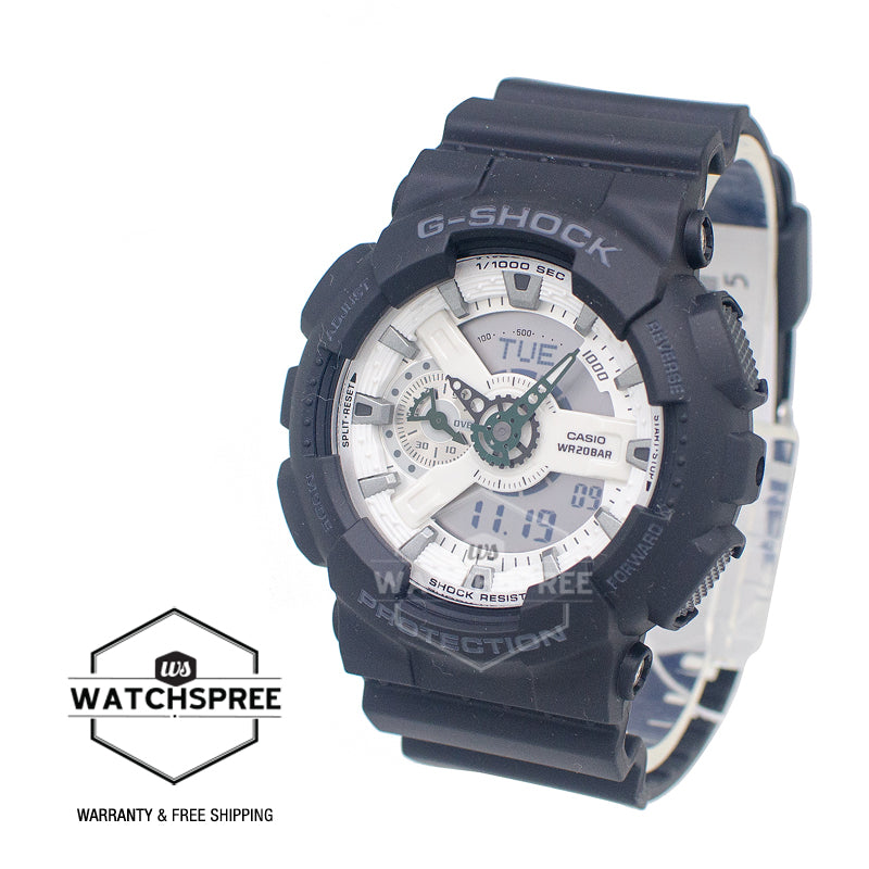 Casio G-Shock GA-110 Lineup Black and Brilliant White Series Watch GA110WD-1A GA-110WD-1A