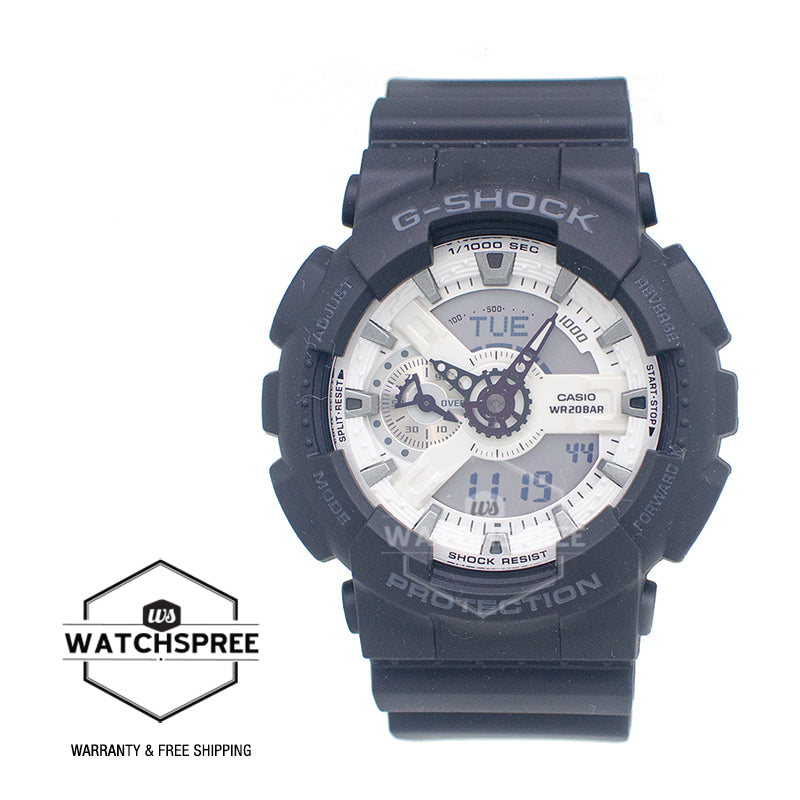 Casio G-Shock GA-110 Lineup Black and Brilliant White Series Watch GA110WD-1A GA-110WD-1A