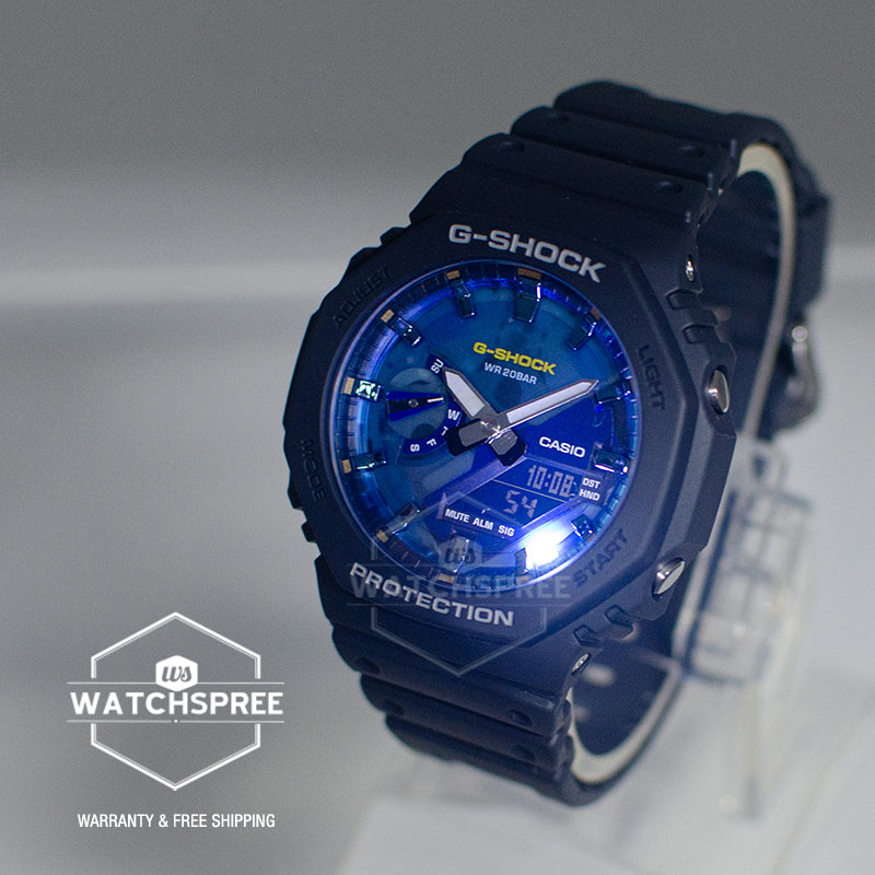 Casio G-Shock GA-2100 Lineup Carbon Core Guard Structure Oasis Of Day And Night Series Watch GA2100AS-2A GA-2100AS-2A