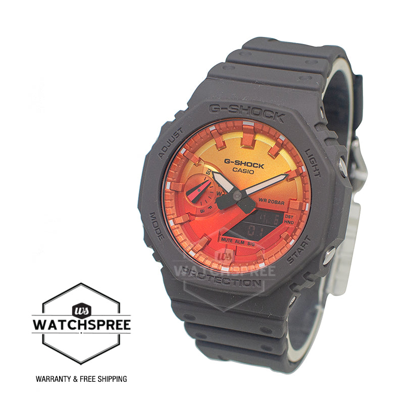 Casio G-Shock GA-2100 Lineup Carbon Core Guard Structure Flame Inside Series Watch GA2100FL-8A GA-2100FL-8A