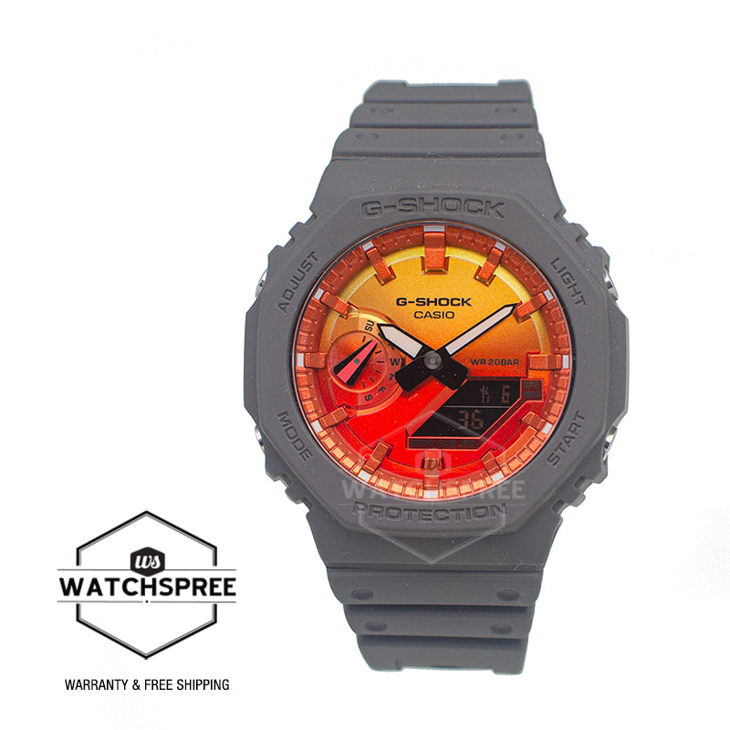 Casio G-Shock GA-2100 Lineup Carbon Core Guard Structure Flame Inside Series Watch GA2100FL-8A GA-2100FL-8A