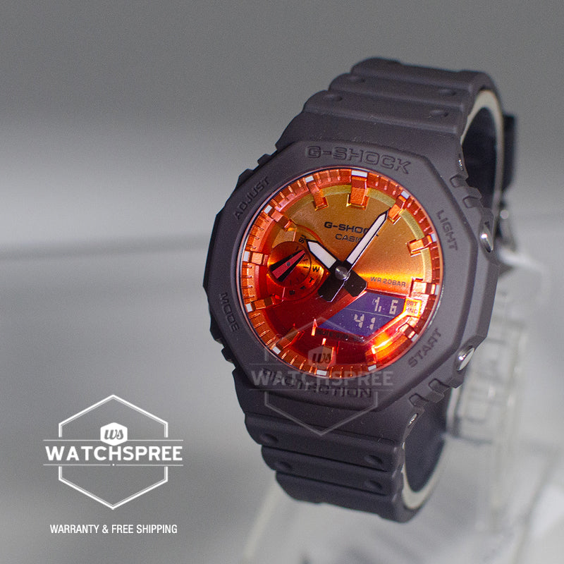 Casio G-Shock GA-2100 Lineup Carbon Core Guard Structure Flame Inside Series Watch GA2100FL-8A GA-2100FL-8A