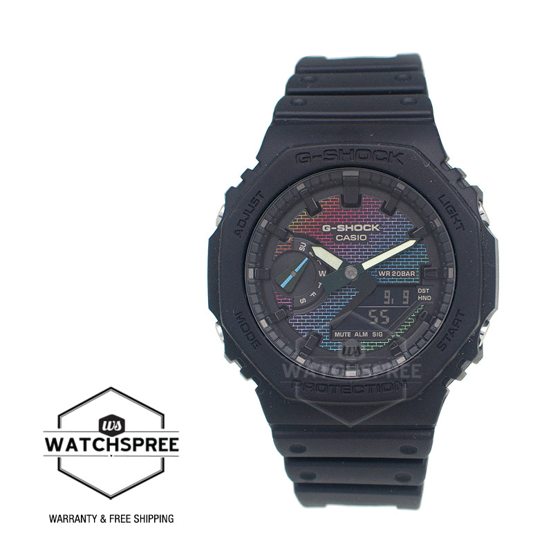 Casio G-Shock GA-2100 Lineup Carbon Core Guard Structure Rainbow Brick Wall Series Bio-Based Watch GA2100RW-1A GA-2100RW-1A