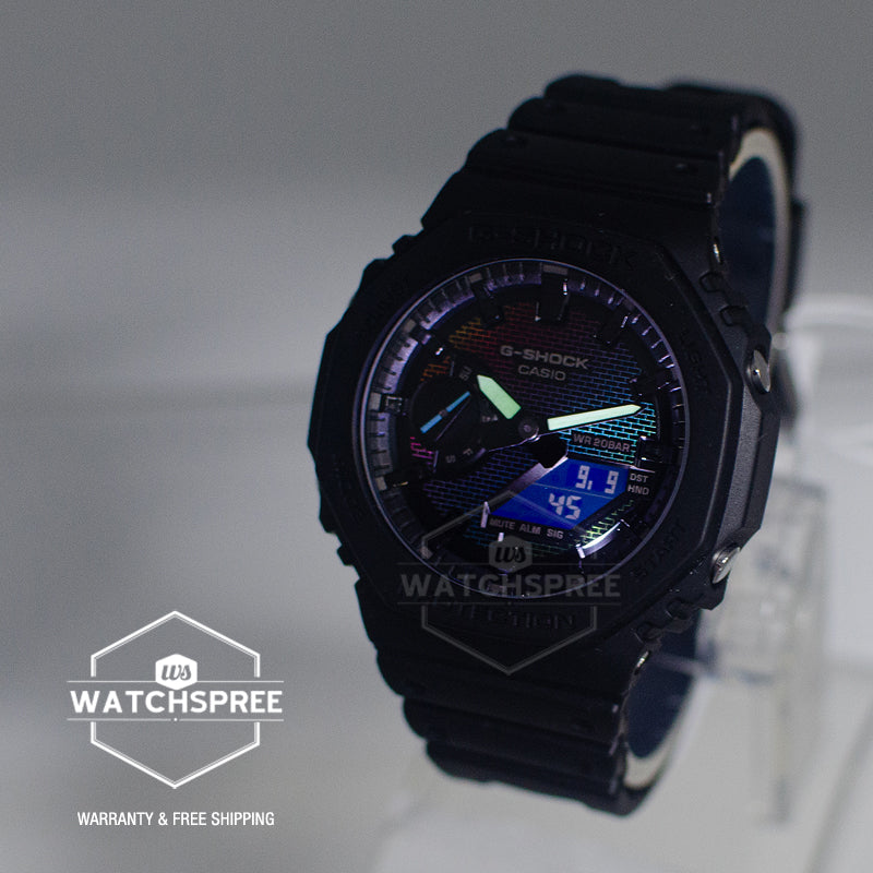 Casio G-Shock GA-2100 Lineup Carbon Core Guard Structure Rainbow Brick Wall Series Bio-Based Watch GA2100RW-1A GA-2100RW-1A