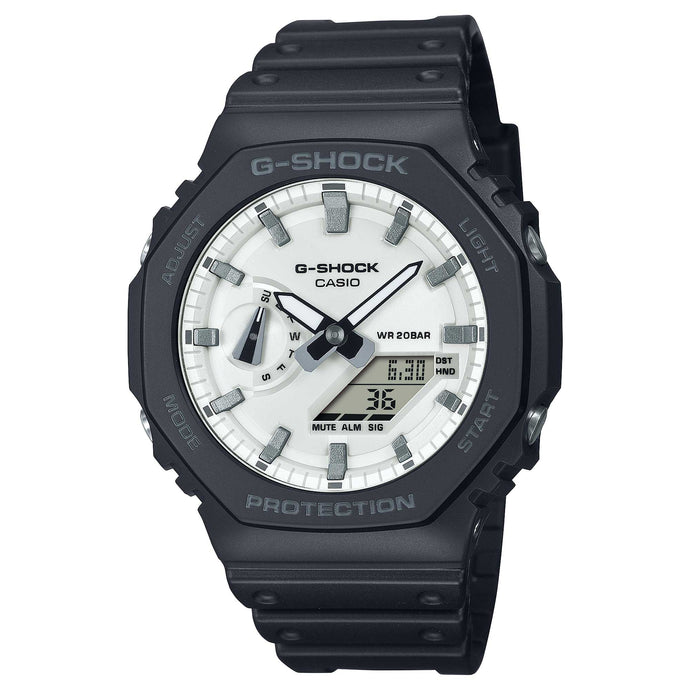 Casio G-Shock GA-2100 Lineup Carbon Core Guard Structure Black and Brilliant White Series Bio-Based Watch GA2100WD-1A GA-2100WD-1A