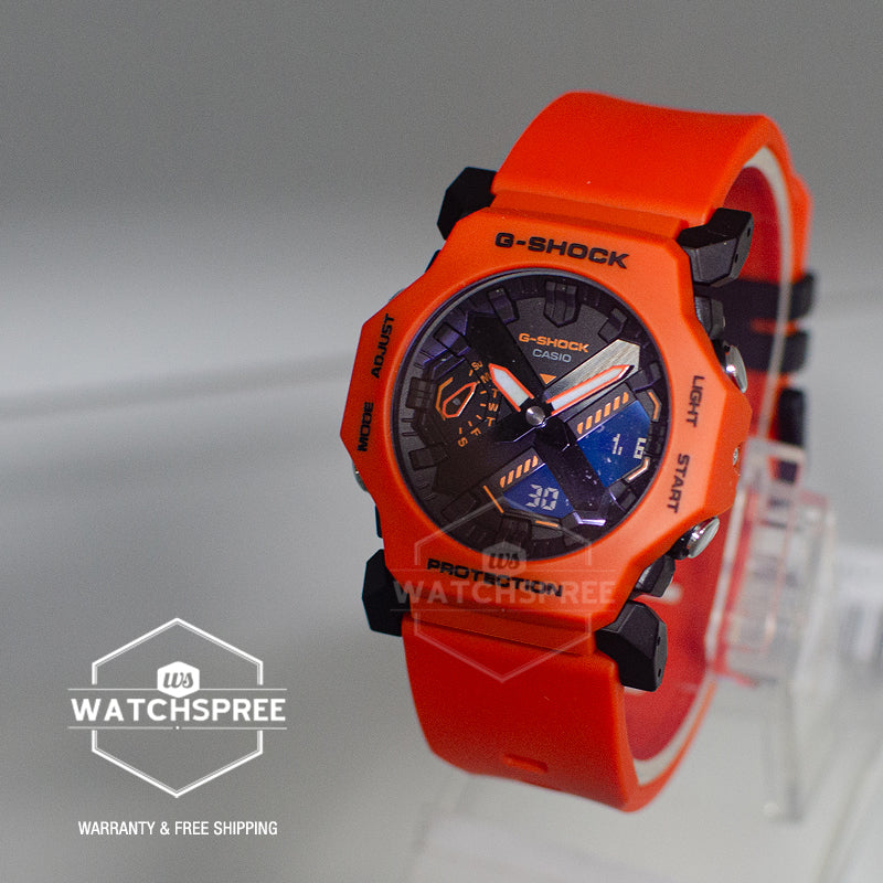 Casio G-Shock GA-2300 Lineup Functional Logo Series Bio-Based Orange Resin Band Watch GA2300FL-4A GA-2300FL-4A