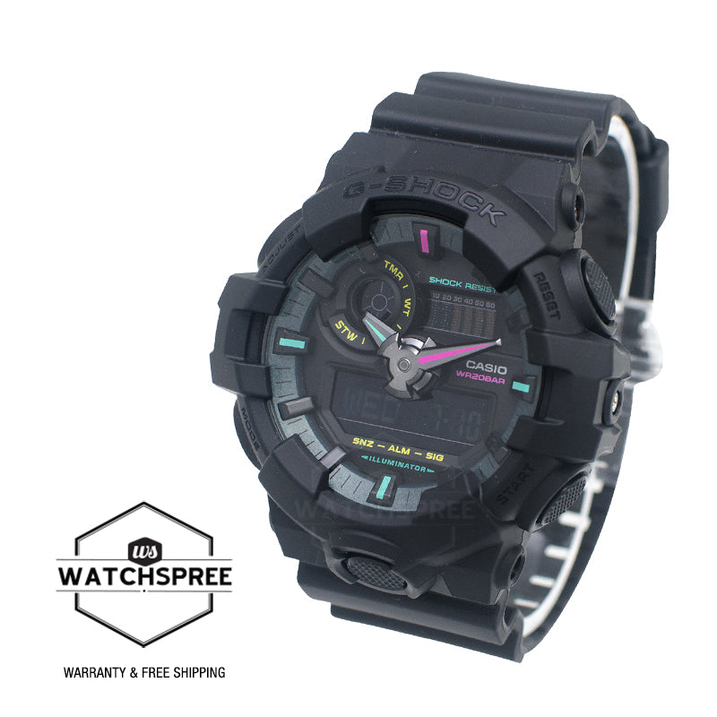 Casio G-Shock GA-700 Lineup Multi Fluorescent Accents Series Bio-Based Watch GA700MF-1A GA-700MF-1A