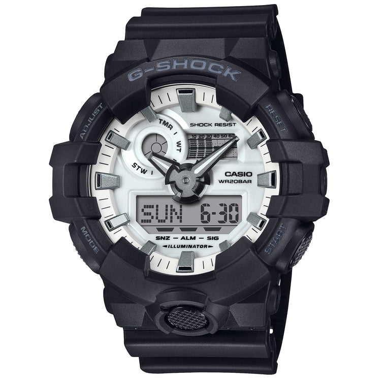 Casio G-Shock GA-700 Lineup Black and Brilliant White Series Watch GA700WD-1A GA-700WD-1A