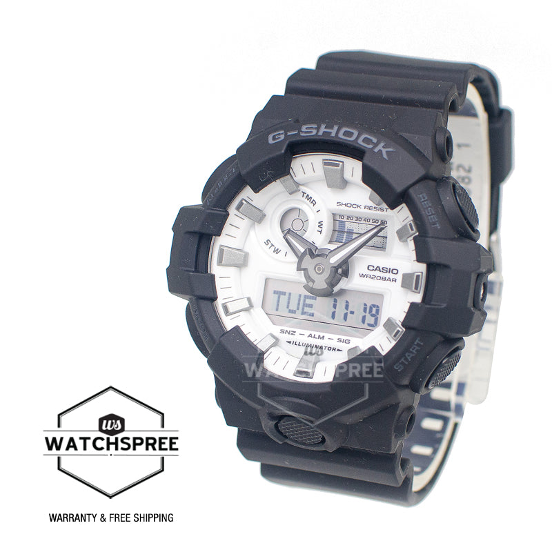 Casio G-Shock GA-700 Lineup Black and Brilliant White Series Watch GA700WD-1A GA-700WD-1A