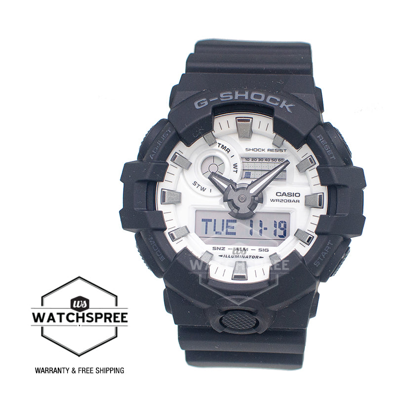 Casio G-Shock GA-700 Lineup Black and Brilliant White Series Watch GA700WD-1A GA-700WD-1A