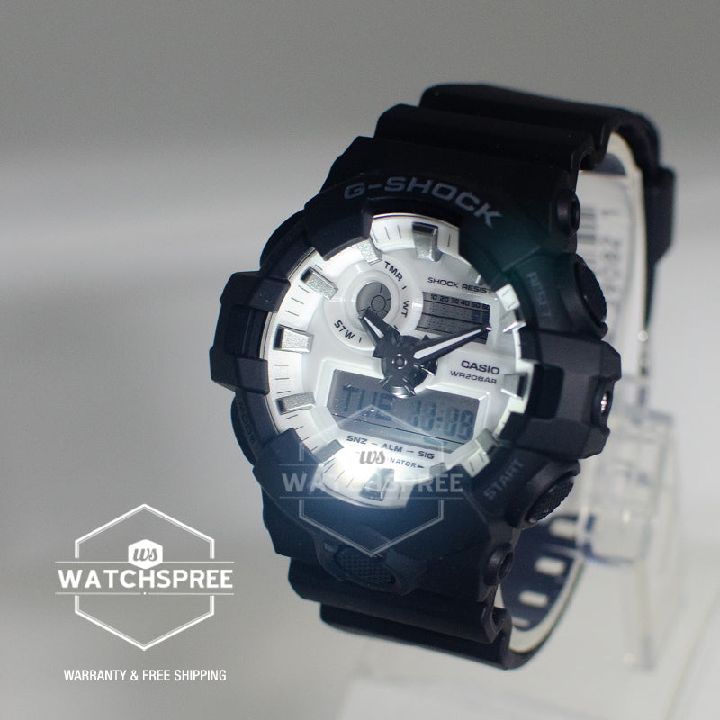 Casio G-Shock GA-700 Lineup Black and Brilliant White Series Watch GA700WD-1A GA-700WD-1A