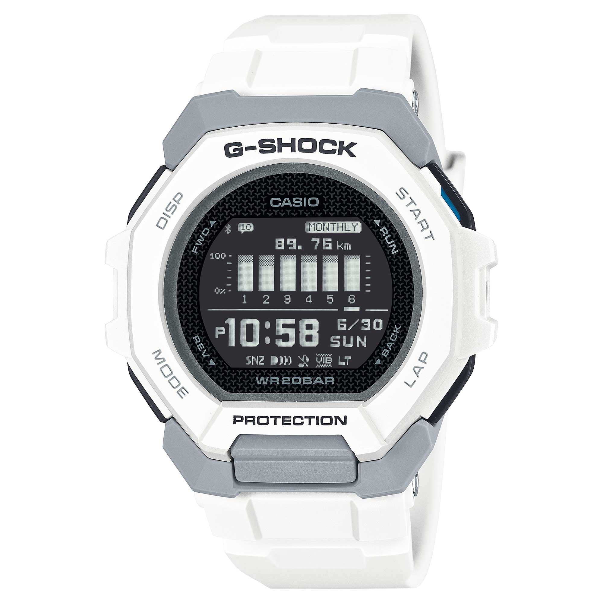 Casio G-Shock GBD-300 Lineup Sports Oriented G-SQUAD BluetoothÇú Bio-Based White Resin Band Watch GBD300-7D GBD-300-7D GBD-300-7